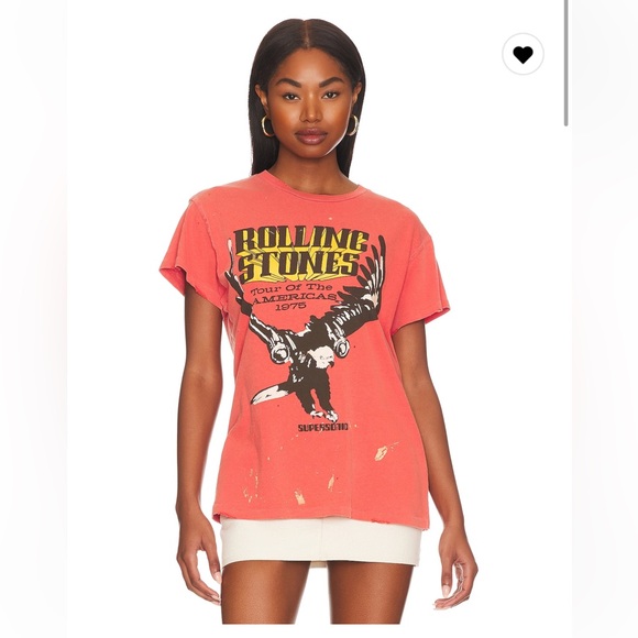 MadeWorn The Rolling Stones Tee in Cherry - Picture 1 of 3